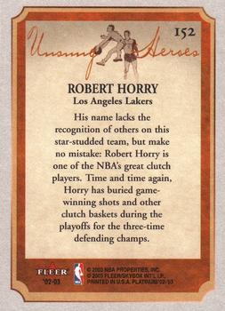 2002-03 Fleer Platinum #152 Robert Horry Back