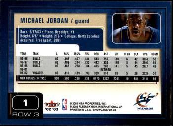 2002-03 Fleer Showcase #1 Michael Jordan Back