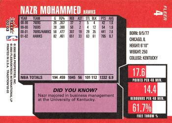 2002-03 Fleer Tradition #4 Nazr Mohammed Back