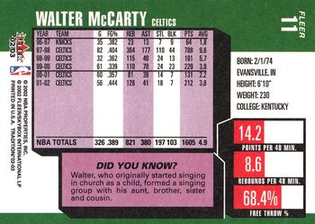 2002-03 Fleer Tradition #11 Walter McCarty Back