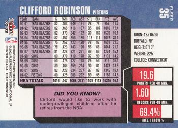 2002-03 Fleer Tradition #35 Clifford Robinson Back