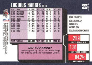 2002-03 Fleer Tradition #93 Lucious Harris Back