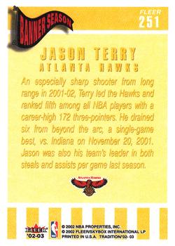 2002-03 Fleer Tradition #251 Jason Terry Back