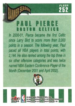 2002-03 Fleer Tradition #252 Paul Pierce Back