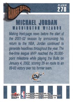 2002-03 Fleer Tradition #270 Michael Jordan Back