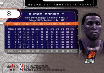 2002-03 Hoops Hot Prospects #8 Shawn Marion Back