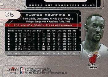 2002-03 Hoops Hot Prospects #36 Alonzo Mourning Back