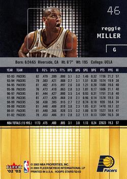 2002-03 Hoops Stars #46 Reggie Miller Back