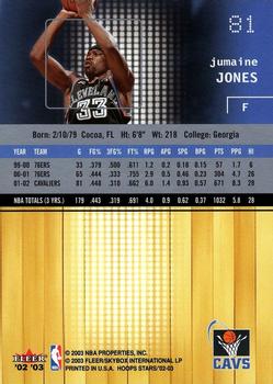 2002-03 Hoops Stars #81 Jumaine Jones Back