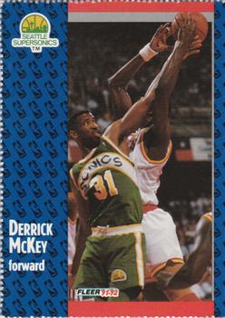 1991-92 Fleer Seattle SuperSonics Team Sheet SGA #193 Derrick McKey Front
