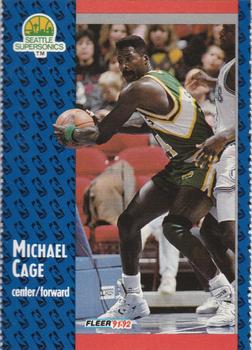 1991-92 Fleer Seattle SuperSonics Team Sheet SGA #358 Michael Cage Front