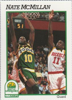1991-92 Hoops Seattle SuperSonics Team Night Sheet SGA #NNO Nate McMillan Front