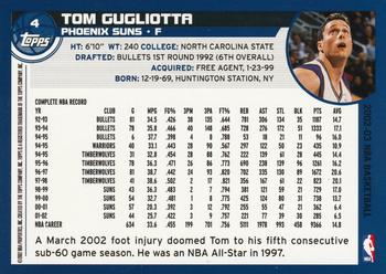 2002-03 Topps #4 Tom Gugliotta Back