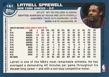 2002-03 Topps #151 Latrell Sprewell Back