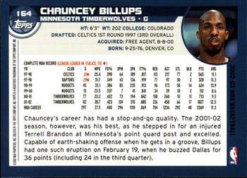 2002-03 Topps #164 Chauncey Billups Back