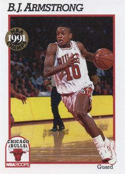 1991-92 Hoops Chicago Bulls Team Night Sheet SGA #NNO B.J. Armstrong Front