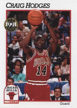 1991-92 Hoops Chicago Bulls Team Night Sheet SGA #NNO Craig Hodges Front