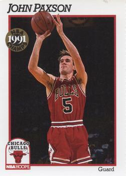 1991-92 Hoops Chicago Bulls Team Night Sheet SGA #NNO John Paxson Front