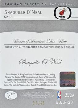 2006-07 Bowman Elevation - Board of Directors Relics Autographs (25) #BDAR-SO Shaquille O'Neal Back