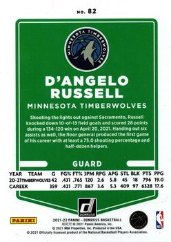 2021-22 Donruss - Press Proof Silver #82 D'Angelo Russell Back