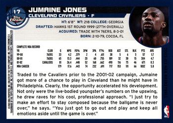 2002-03 Topps Chrome #17 Jumaine Jones Back
