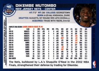 2002-03 Topps Chrome #40 Dikembe Mutombo Back