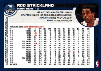 2002-03 Topps Chrome #76 Rod Strickland Back