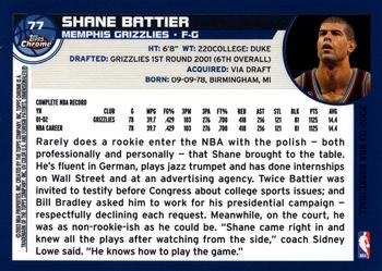 2002-03 Topps Chrome #77 Shane Battier Back