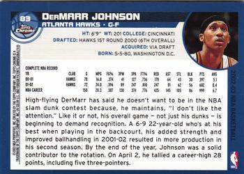 2002-03 Topps Chrome #83 DerMarr Johnson Back