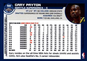 2002-03 Topps Chrome #93 Gary Payton Back