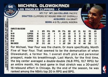 2002-03 Topps Chrome #95 Michael Olowokandi Back