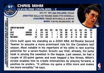 2002-03 Topps Chrome #97 Chris Mihm Back