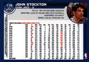 2002-03 Topps Chrome #115 John Stockton Back