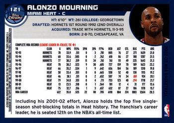 2002-03 Topps Chrome #121 Alonzo Mourning Back