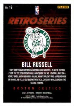 2021-22 Donruss - Retro Series Press Proof Purple #19 Bill Russell Back
