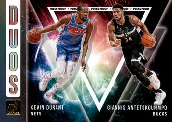 2021-22 Donruss - Duos Press Proof #4 Kevin Durant / Giannis Antetokounmpo Front