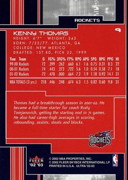 2002-03 Ultra #9 Kenny Thomas Back