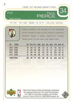 2002-03 Upper Deck #7 Paul Pierce Back