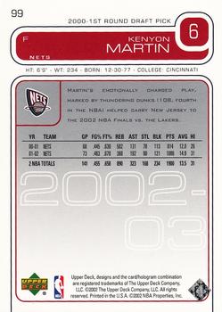 2002-03 Upper Deck #99 Kenyon Martin Back