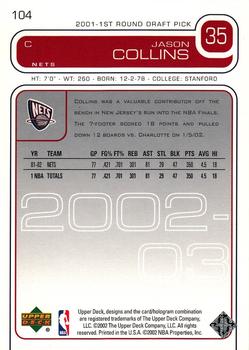 2002-03 Upper Deck #104 Jason Collins Back
