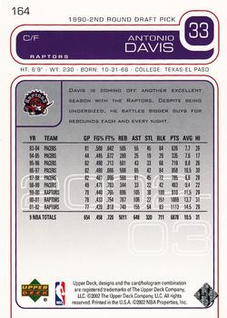 2002-03 Upper Deck #164 Antonio Davis Back