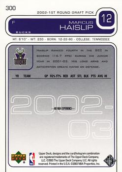 2002-03 Upper Deck #300 Marcus Haislip Back