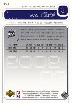 2002-03 Upper Deck #359 Gerald Wallace Back