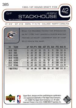 2002-03 Upper Deck #385 Jerry Stackhouse Back
