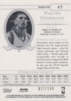 2006-07 Bowman Sterling - Refractors #45 Walter Herrmann Back
