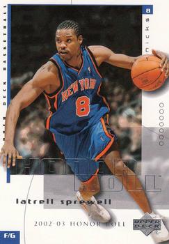 2002-03 Upper Deck Honor Roll #57 Latrell Sprewell Front