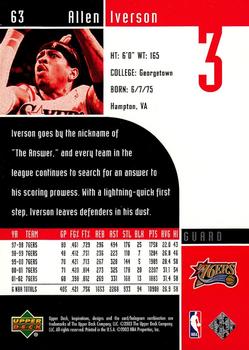2002-03 Upper Deck Inspirations #63 Allen Iverson Back