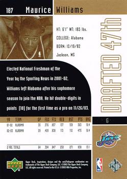 2002-03 Upper Deck Inspirations #187 Maurice Williams Back