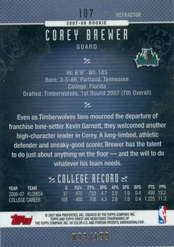 2006-07 Finest - Refractors Green #107 Corey Brewer Back