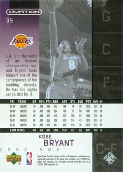 2002-03 Upper Deck Ovation #35 Kobe Bryant Back
